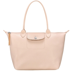 LONGCHAMP LE PLIAGE CITY系列塗層帆布手提/肩背兩用包(裸粉色)