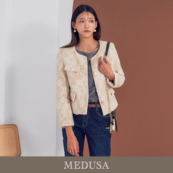 現貨【MEDUSA 曼度莎】紋理金釦羊毛小香風外套（M-XL）｜女外套 羊毛外套 西裝外套