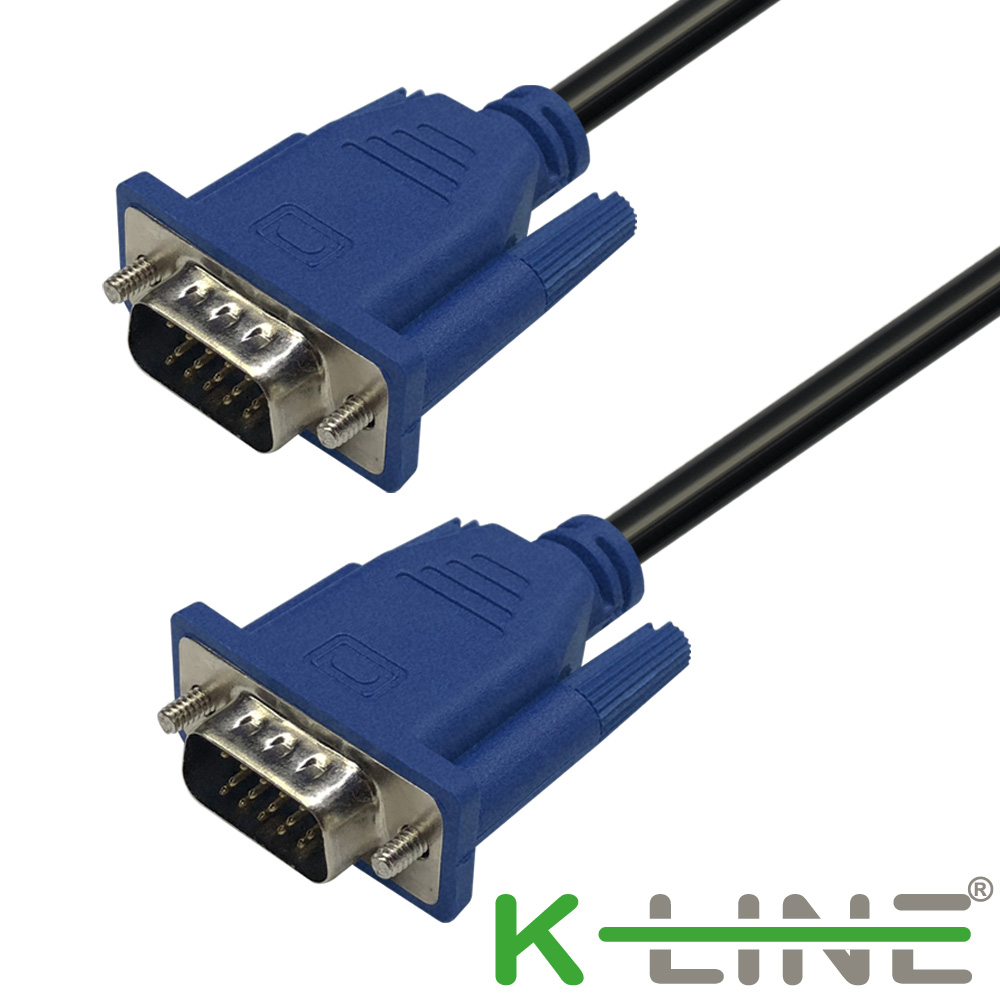 K-Line 高品質 VGA to VGA 公對公 影像傳輸連接線1.2M