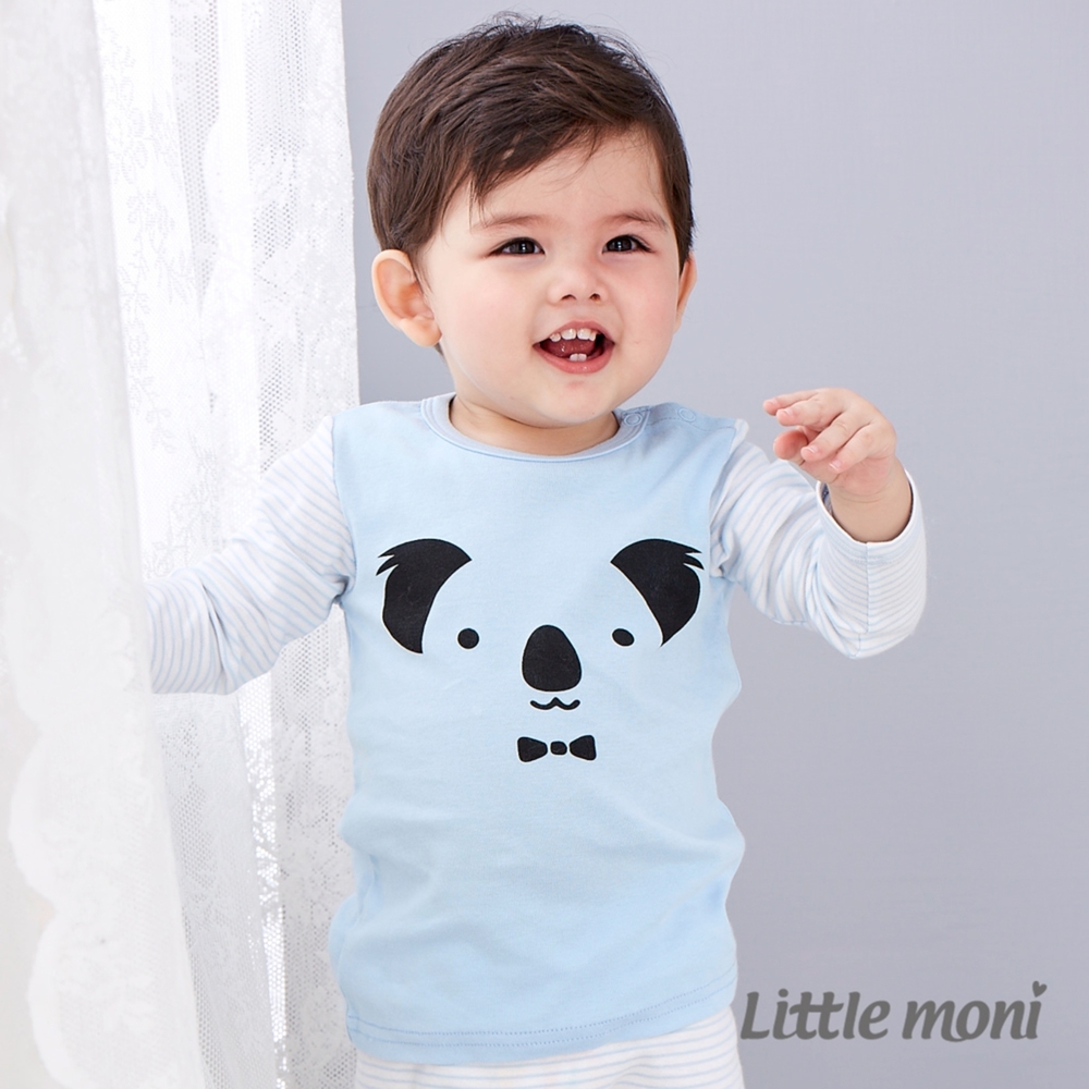 【Little moni】純棉家居系列動物印圖上衣(亮天藍)