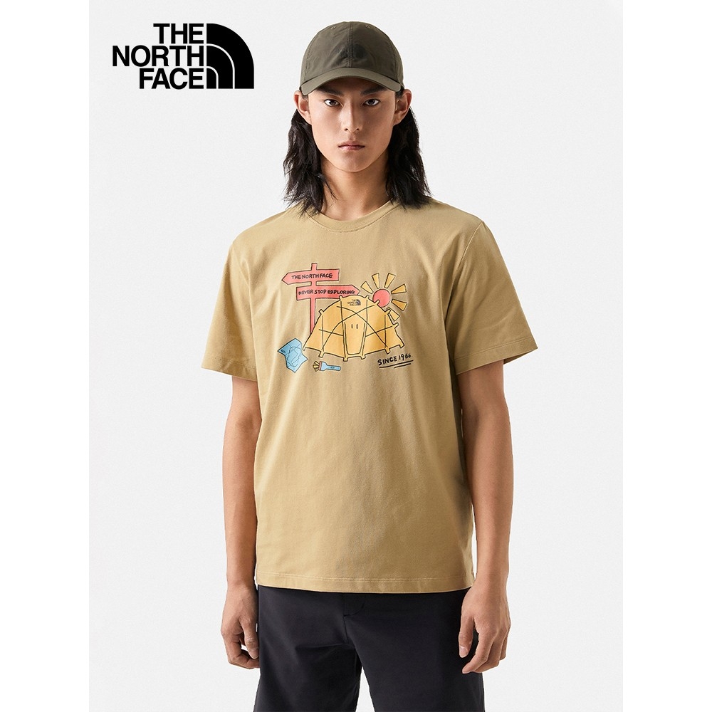 The North Face M FOUNDATION CAMP S/S TEE - AP 男 短袖上衣-卡其-NF0A7WF8LK5