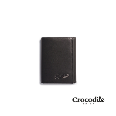 Crocodile 鱷魚皮件 三折短夾 Noble系列 6卡 單層鈔票 0103-09409-01 黑色