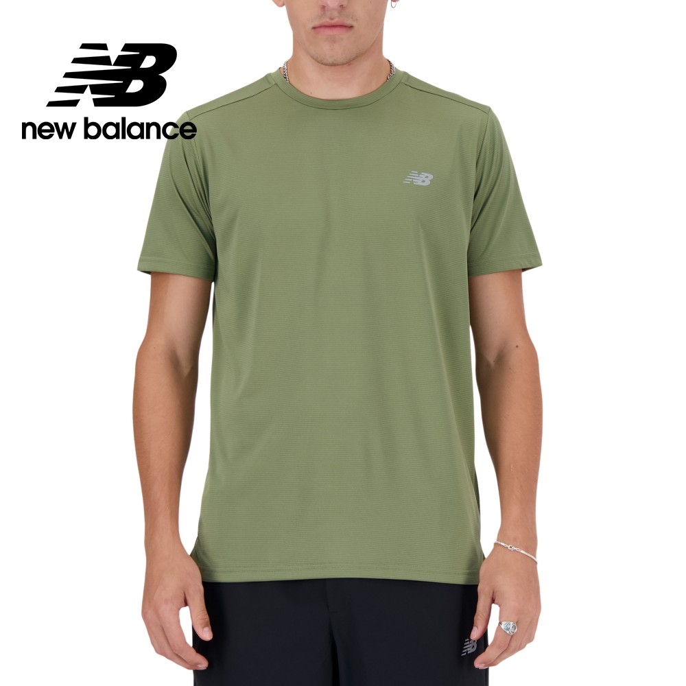 【New Balance】 輕量透氣短袖上衣_男性_綠色_MT41222DEK