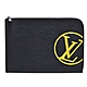 LV M68198 POCHETTE JOUR經典EPI牛皮拉鍊手拿包(黑/黃) product thumbnail 1