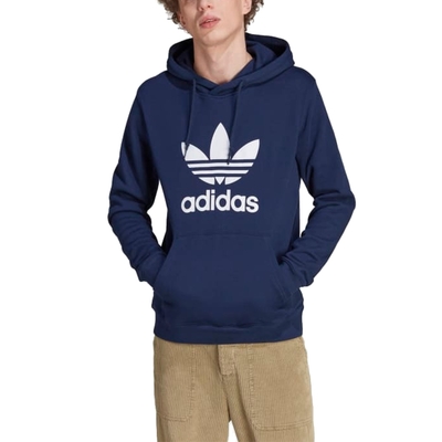 【Adidas 愛迪達】 TREFOIL HOODY 連帽長袖T恤 男 - IM4496