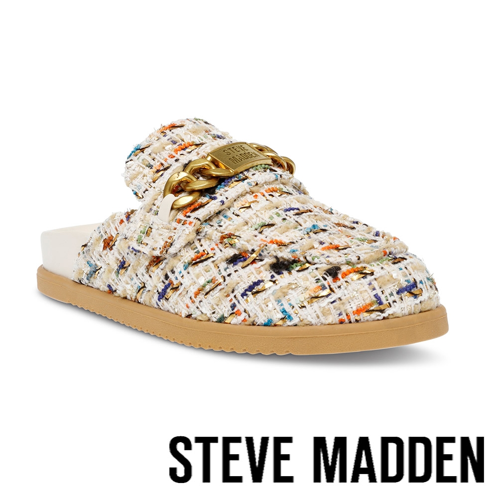 STEVE MADDEN-CHROMATIC 小香風金屬懶人拖鞋-米色