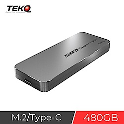 TEKQ 480G Type-C PCIe M.2 NVMe SSD 外接硬碟-灰