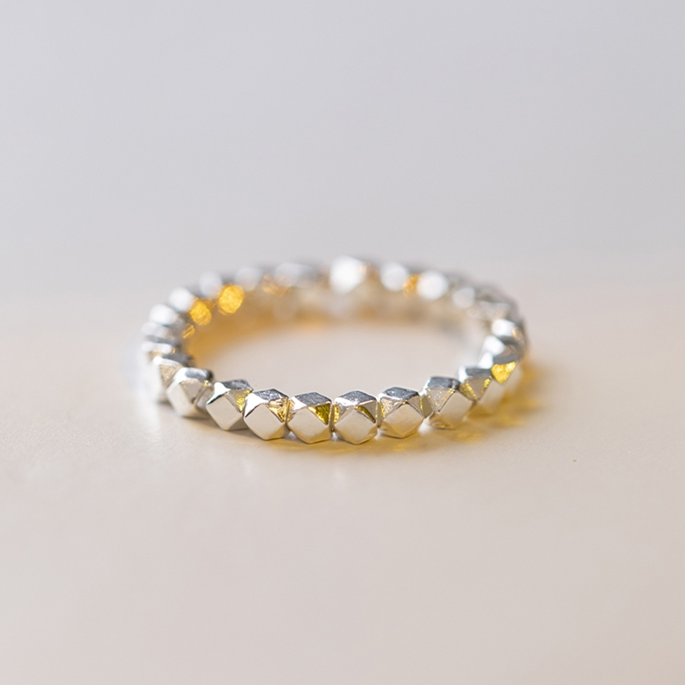 米蘭精品 925純銀戒指串珠指環-2.5mm切面碎銀幾兩七夕情人節生日禮物男女飾品74bv4