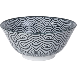 《Tokyo Design》瓷製餐碗(浪紋黑15cm) | 飯碗 湯碗