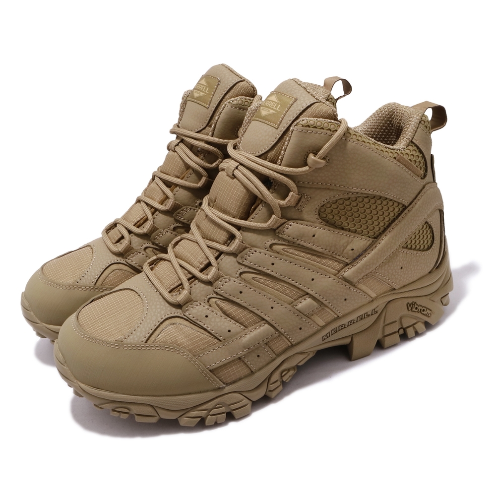 Merrell 戰術靴 Moab 2 Mid Tactical Waterproof 男鞋 防水 卡其 登山鞋 越野 ML15849