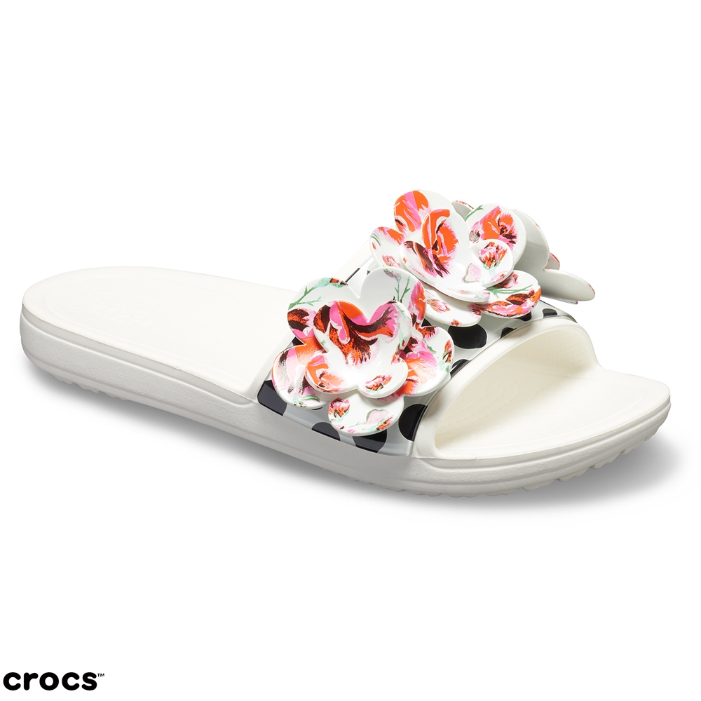 Crocs 卡駱馳 (女鞋) 永恆系列思瓏玫瑰涼拖 205256-100