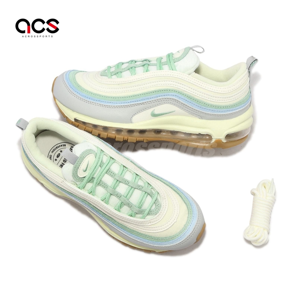 Nike 休閒鞋Wmns Air Max 97 女鞋米黃灰藍綠子彈鞋氣墊復古經典DX5766