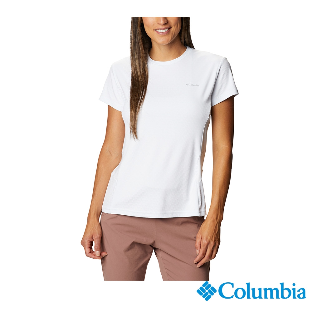 Columbia 哥倫比亞 女款- UPF50酷涼快排短袖上衣- 白色 UAR29570WT
