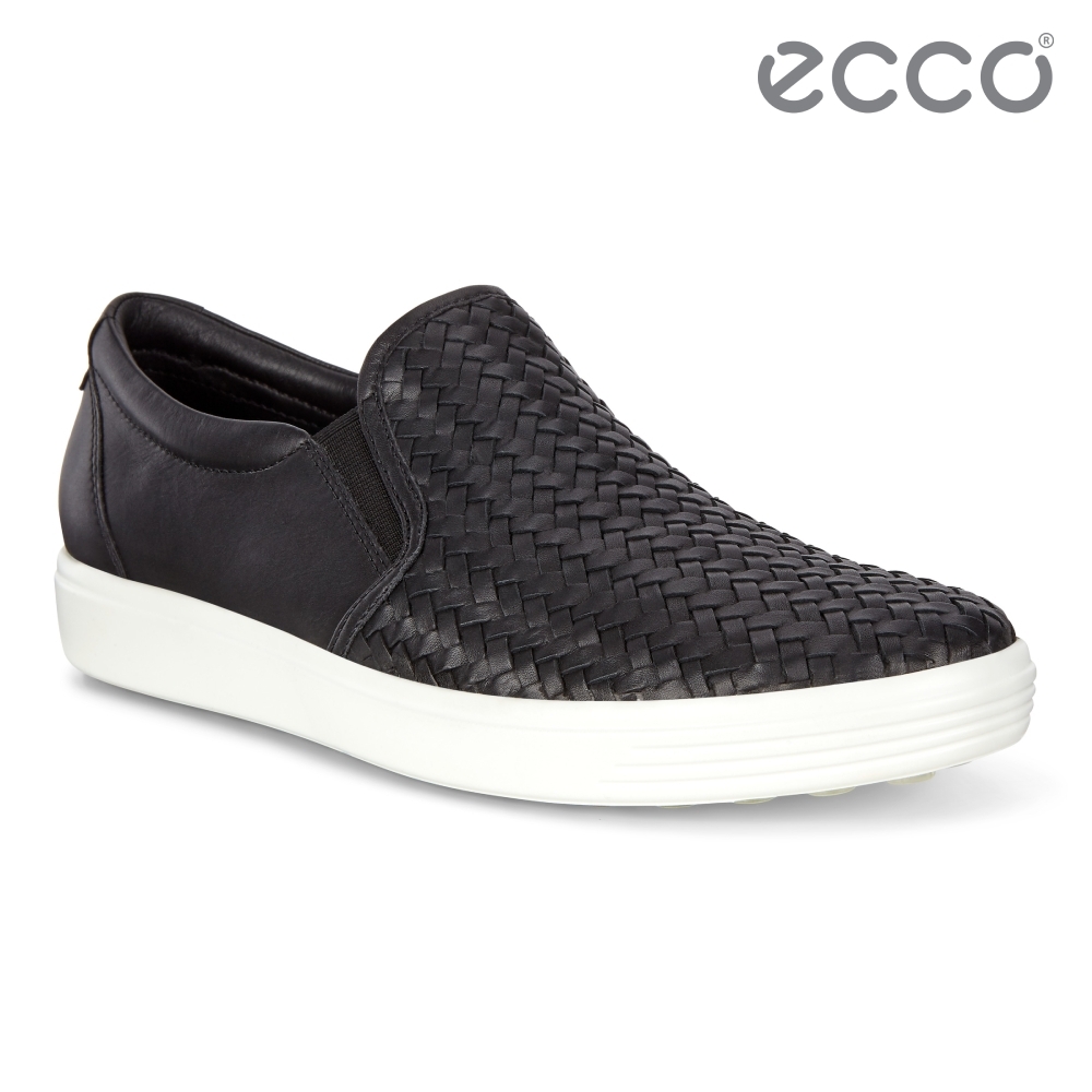 ECCO SOFT 7 W 質感編織輕巧休閒鞋 女鞋-黑