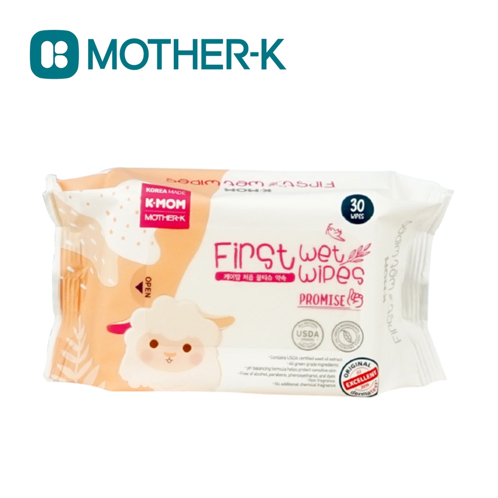 MOTHER-K 韓國 自然純淨嬰幼兒濕紙巾-基本攜帶款30抽
