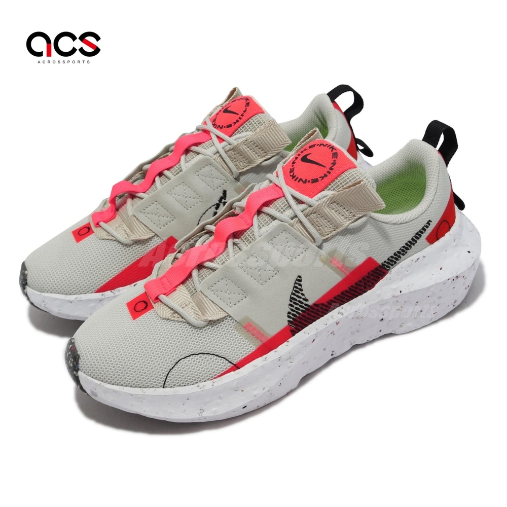 Nike 休閒鞋 Wmns Crater Impact 女鞋 米 螢光橘 再生材質 運動鞋 CW2386-003
