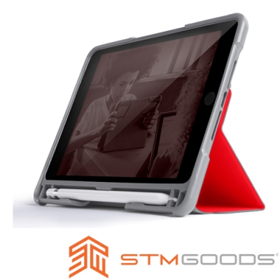 澳洲 STM Dux Plus Duo iPad Mini 5 專用內建筆槽軍規防摔殼-紅