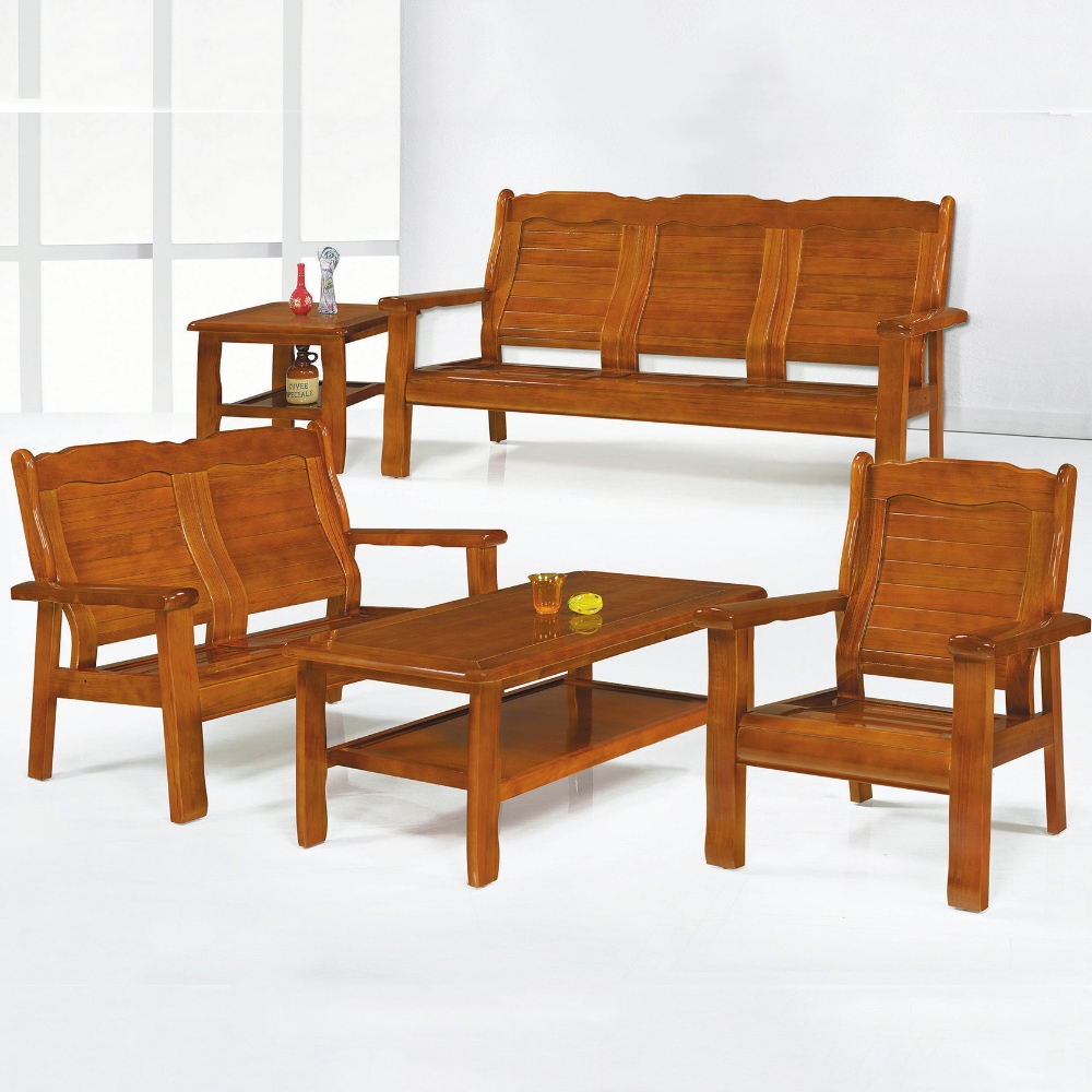 MUNA 559型柚木色實木組椅(全組)  177X73X93cm