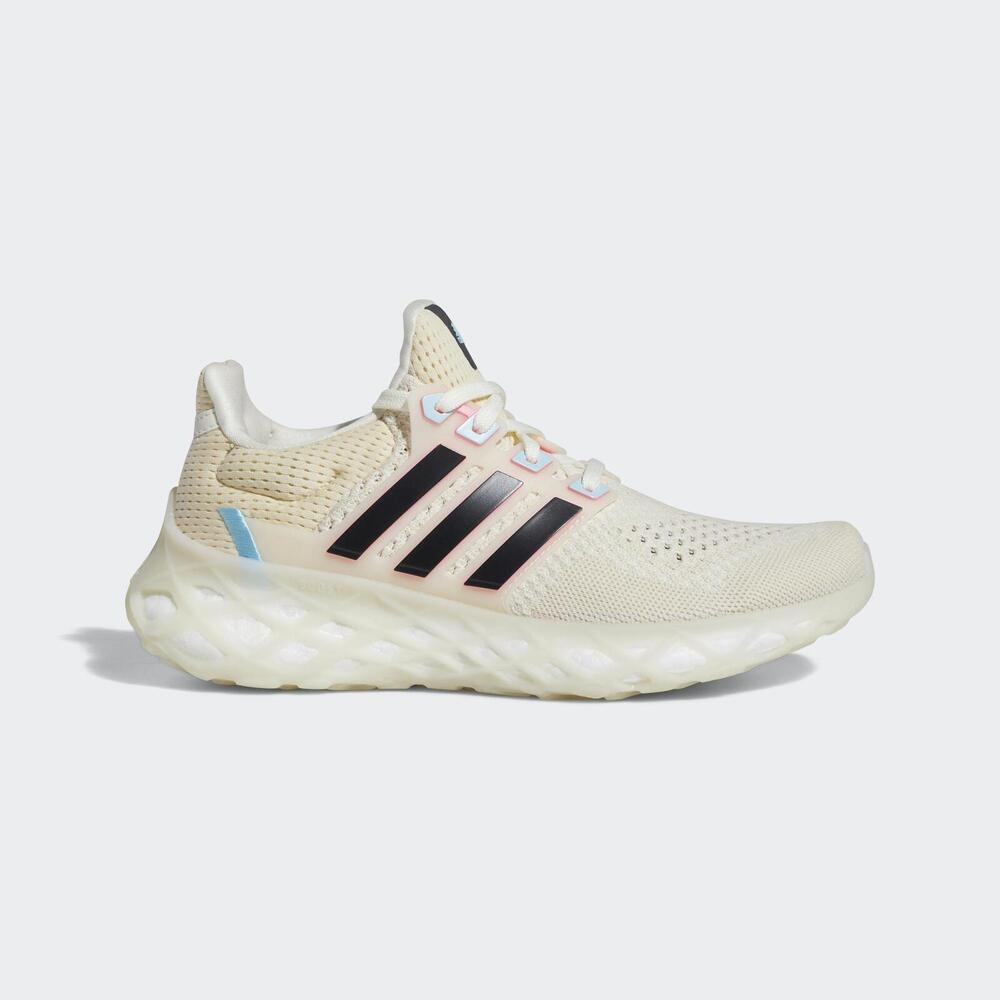 Adidas Ultraboost Web DNA W [GX2137] 女 慢跑鞋 運動 路跑 彈力 避震 舒適 米