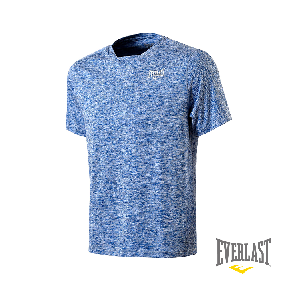 EVERLAST 機能拼接圓領短袖T恤-男-灰藍