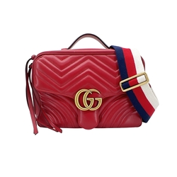 Gucci Marmont 仿舊金雙G牛皮手提