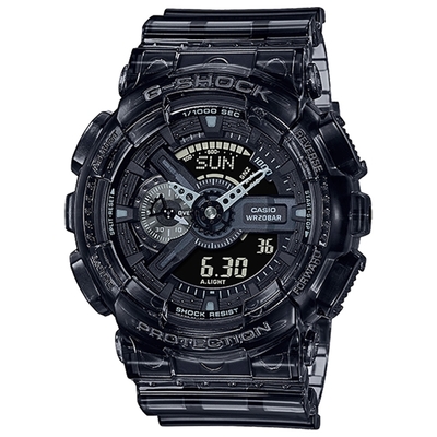 CASIO G-SHOCK 半透明系列雙顯手錶 送禮首選 GA-110SKE-8A