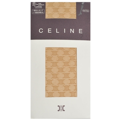 CELINE 品牌經典圖騰LOGO花紋半統襪(膚色系)