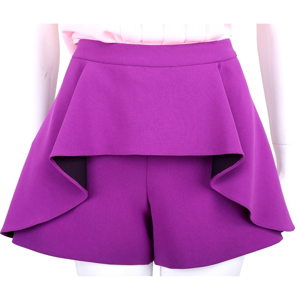 BOUTIQUE MOSCHINO 紫色荷葉波浪剪裁設計短褲