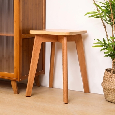 AOTTO 現代簡約質感櫸木餐椅-2入(餐椅 椅凳 化妝椅)