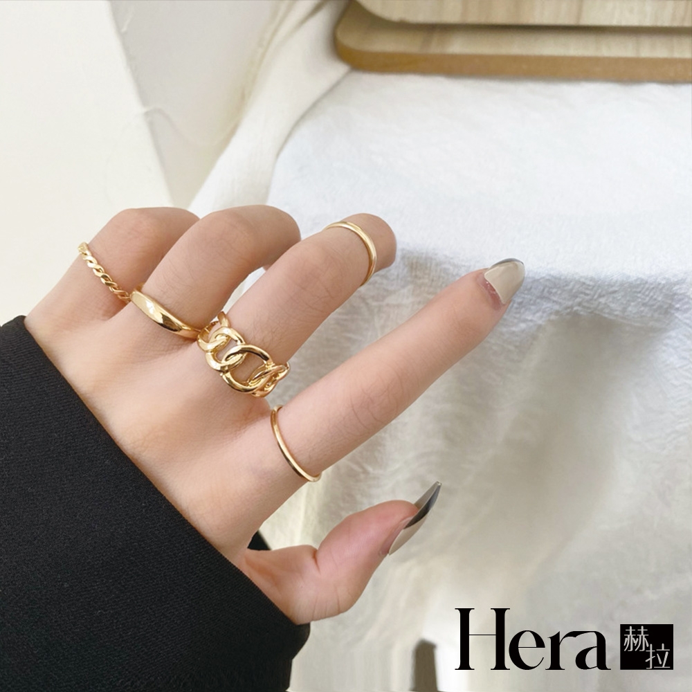 【Hera 赫拉】精鍍銀五件套個性戒指 H112020703