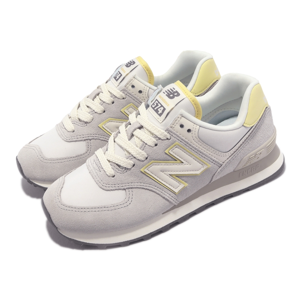 New Balance 休閒鞋 574 女鞋 灰 奶油黃 IU著用 李知恩 NB 紐巴倫 麂皮 經典 復古 WL574QD-B