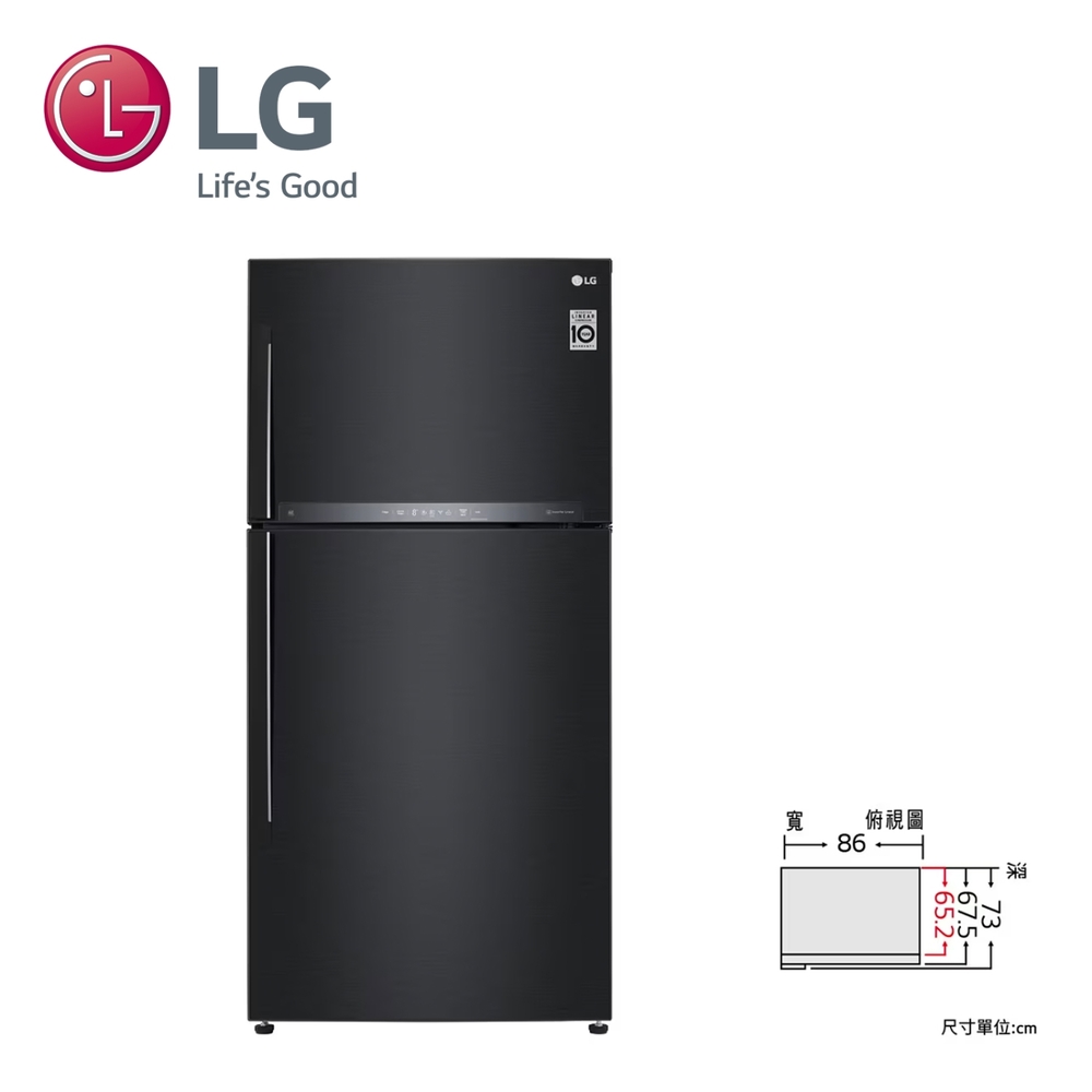 LG樂金 608公升 WiFi 變頻雙門冰箱 夜墨黑  GR-HL600MBN