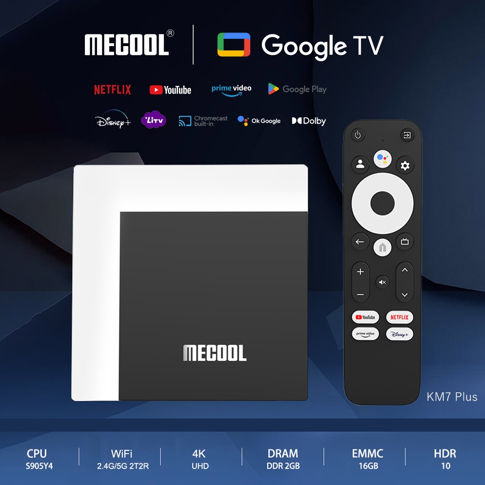 MECOOL 米酷4KHDR多媒體Google電視盒(KM7Plus) Google TV/Netflix/Disney+