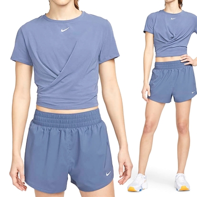 Nike AS W NK One LX DF SS STD TW TP 女款 藍色 扭結 運動 短袖 DD4922-491