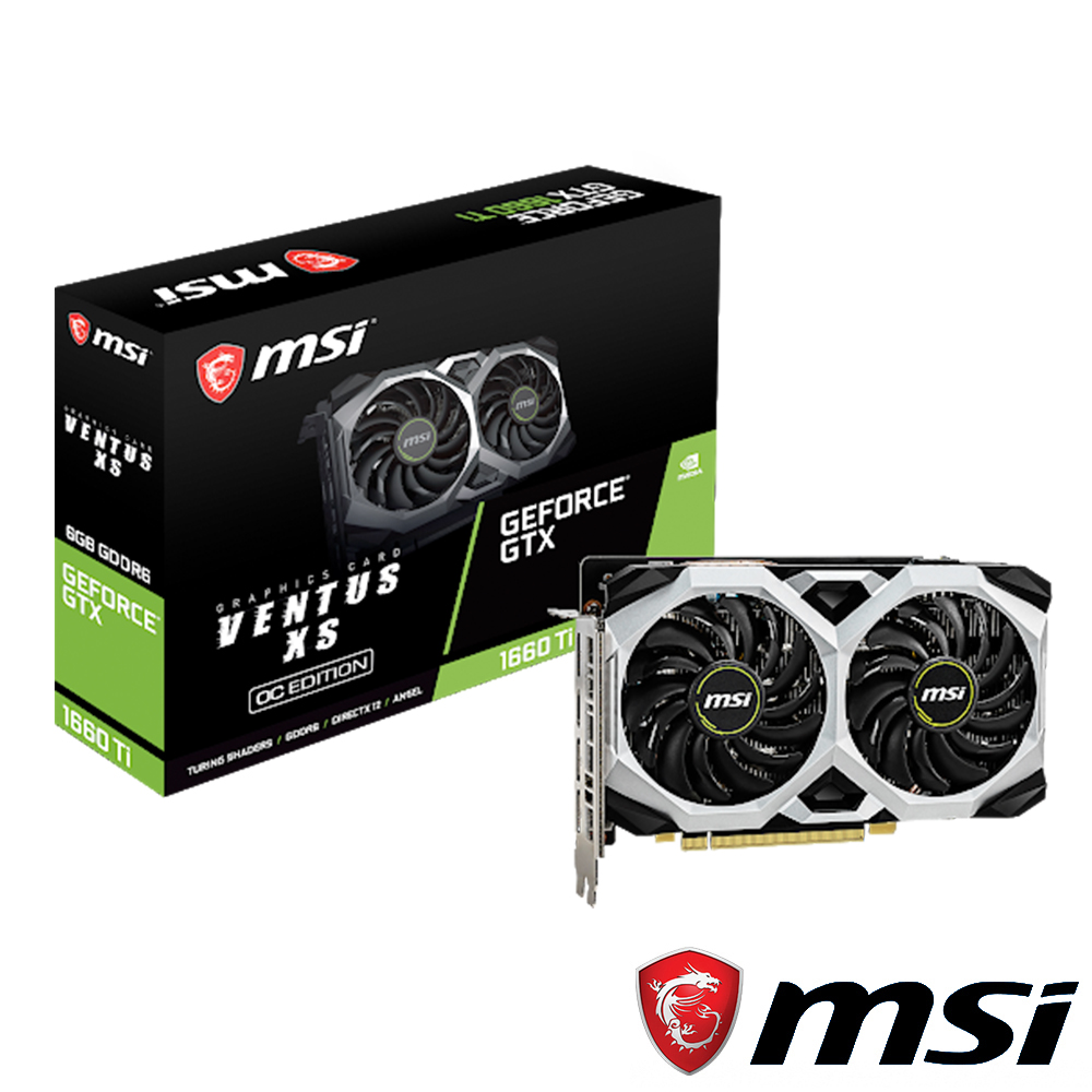 MSI微星GeForce GTX 1660 Ti VENTUS XS 6G OC 顯示卡| GTX 16 系列