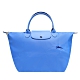 LONGCHAMP Le Pliage  Collection系列刺繡短把摺疊水餃包(中/蔚藍) product thumbnail 1