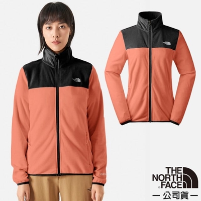 【The North Face】女 立領保暖抓絨外套/夾克_81SR-ROI 桃木粉