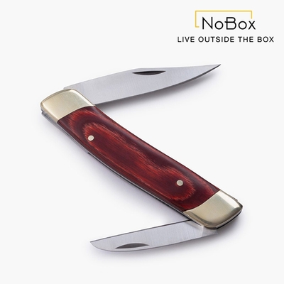 NoBox 01-0010 雙刃口袋刀 Double Blade Pocket Knife 紅色