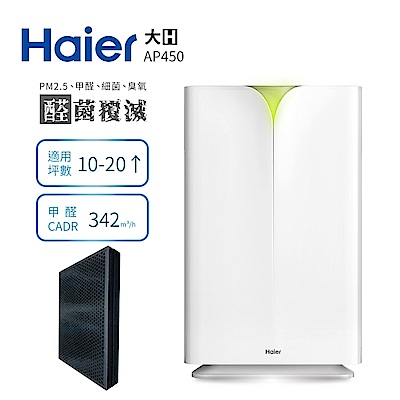 Haier海爾 20坪 除醛抗敏大H空氣清淨機 AP450 贈抗菌除醛濾網