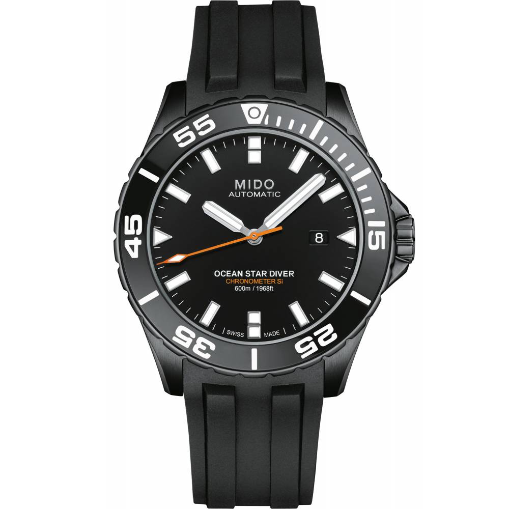 Mido美度Diver 600海洋之星深潛600米潛水腕錶-43.5mm 黑膠帶