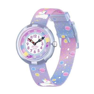 FLIKFLAK 兒童手錶 獨角獸漫遊宇宙 CUDDLY UNICORN (31.85mm) 兒童錶 編織錶帶