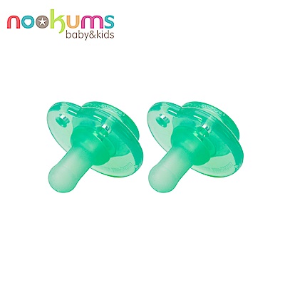 美國 nookums 仿母乳實感型矽膠奶嘴(2入組)-綠色