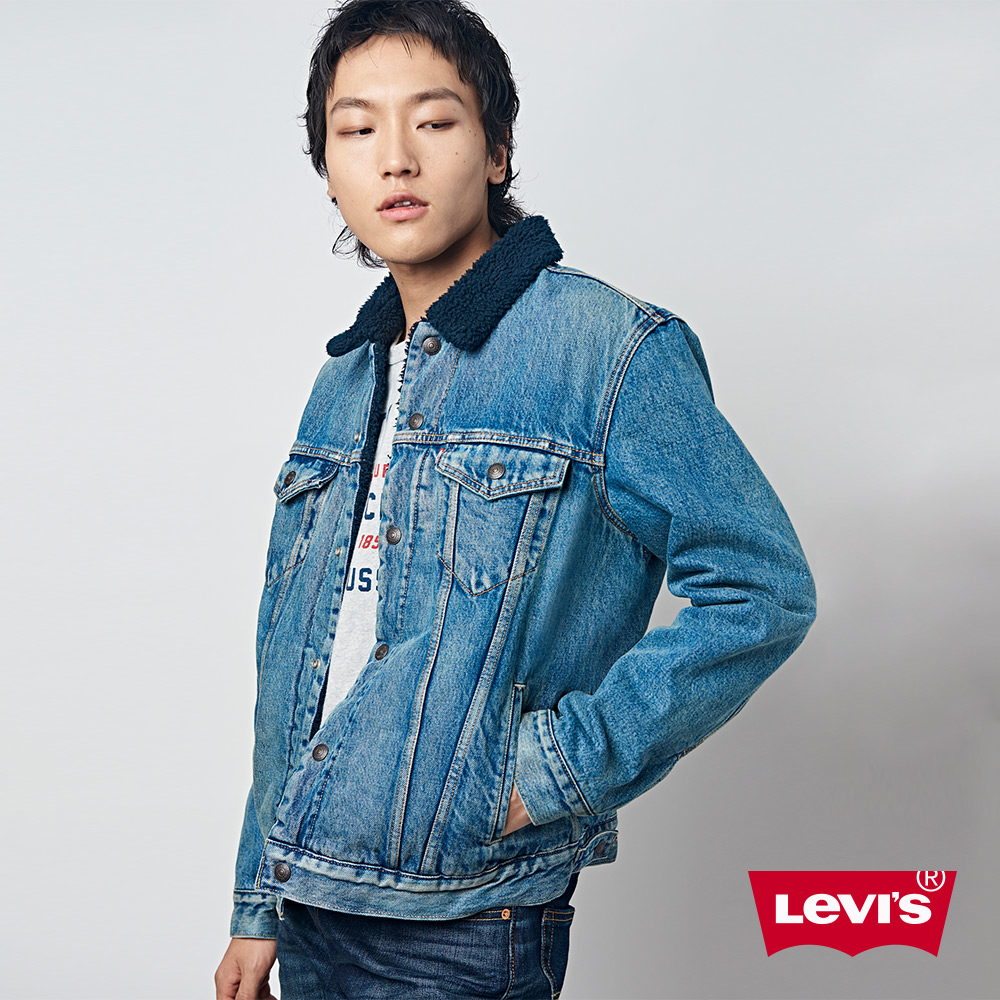 Levis 牛仔外套 男裝 深藍毛領SHERPA