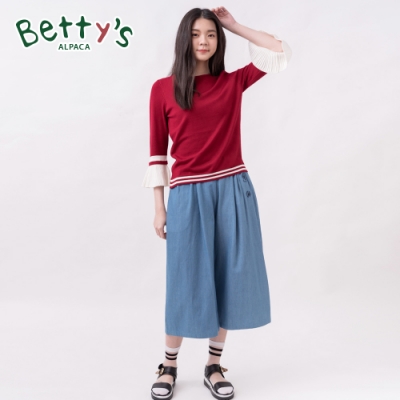 betty’s貝蒂思　伸縮腰圍綁帶造型寬褲(淺藍)