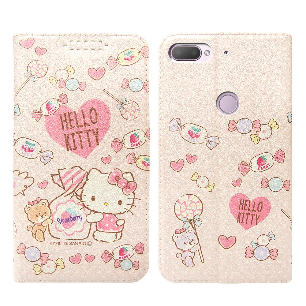 Hello Kitty貓 HTC Desire 12+ 粉嫩系列彩繪磁力皮套(軟糖)