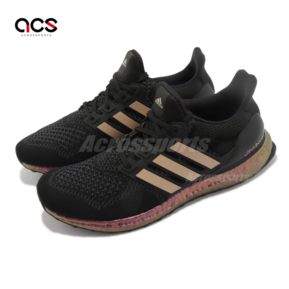adidas 慢跑鞋 Ultraboost 1 男鞋 黑 米 粉紅 BOOST 襪套式 運動鞋 愛迪達 HP9618