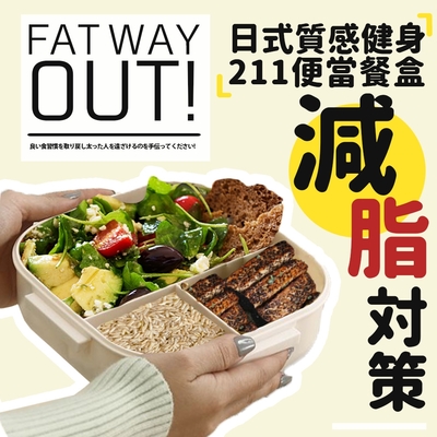 【FAT WAY OUT!】日式好評質感減脂對策健身211便當餐盒/211 餐盒/減脂飲食/減脂餐盒