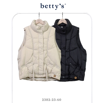 betty’s貝蒂思 線條造型綁帶立領羽絨背心(共二色)