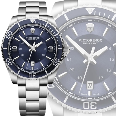 VICTORINOX 瑞士維氏 單向旋轉錶圈 石英腕錶 43mm / VISA-242007