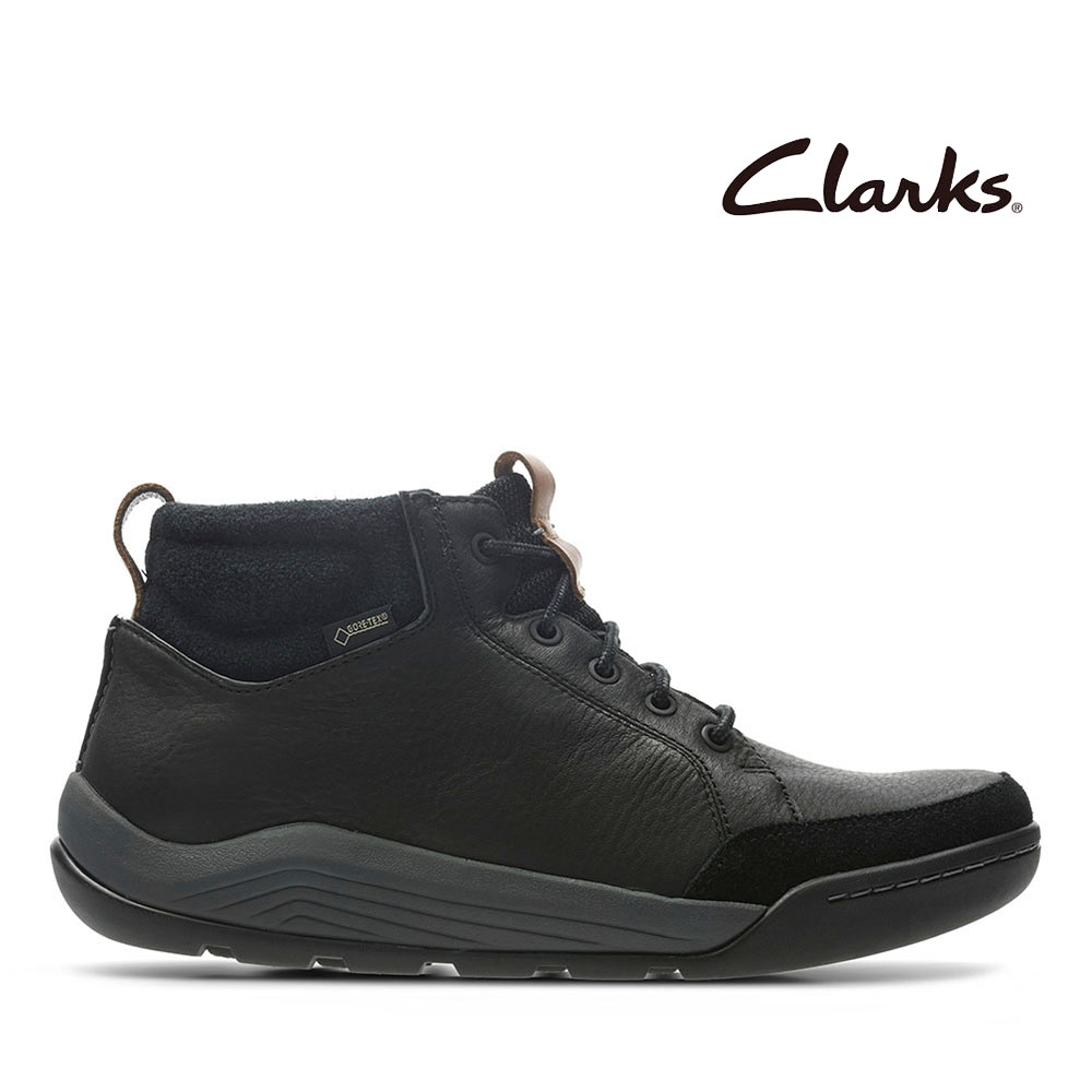 Clarks 樂活休閒-輕戶外防潑水真皮休閒鞋 黑色